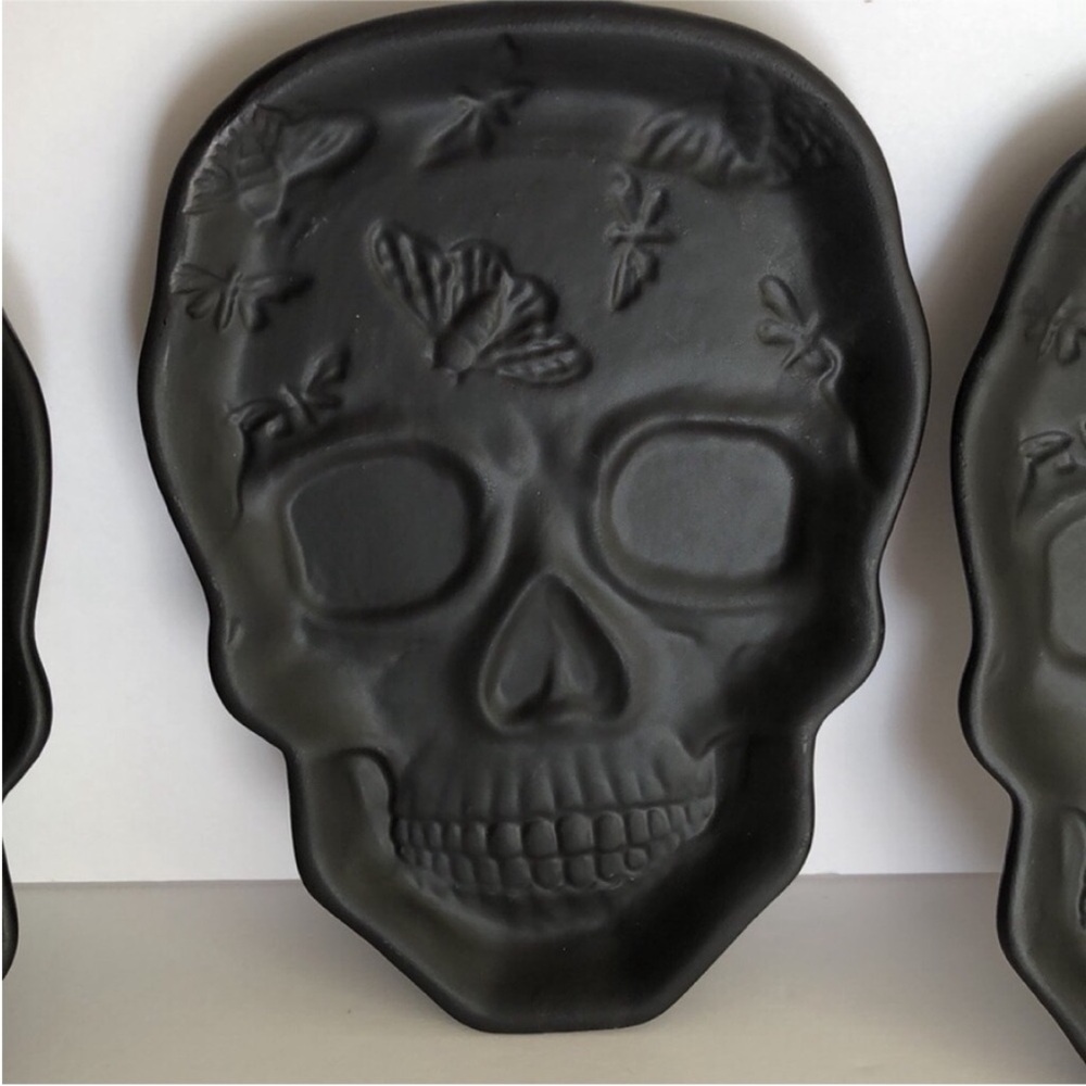 Halloween Skull Black Plate tray